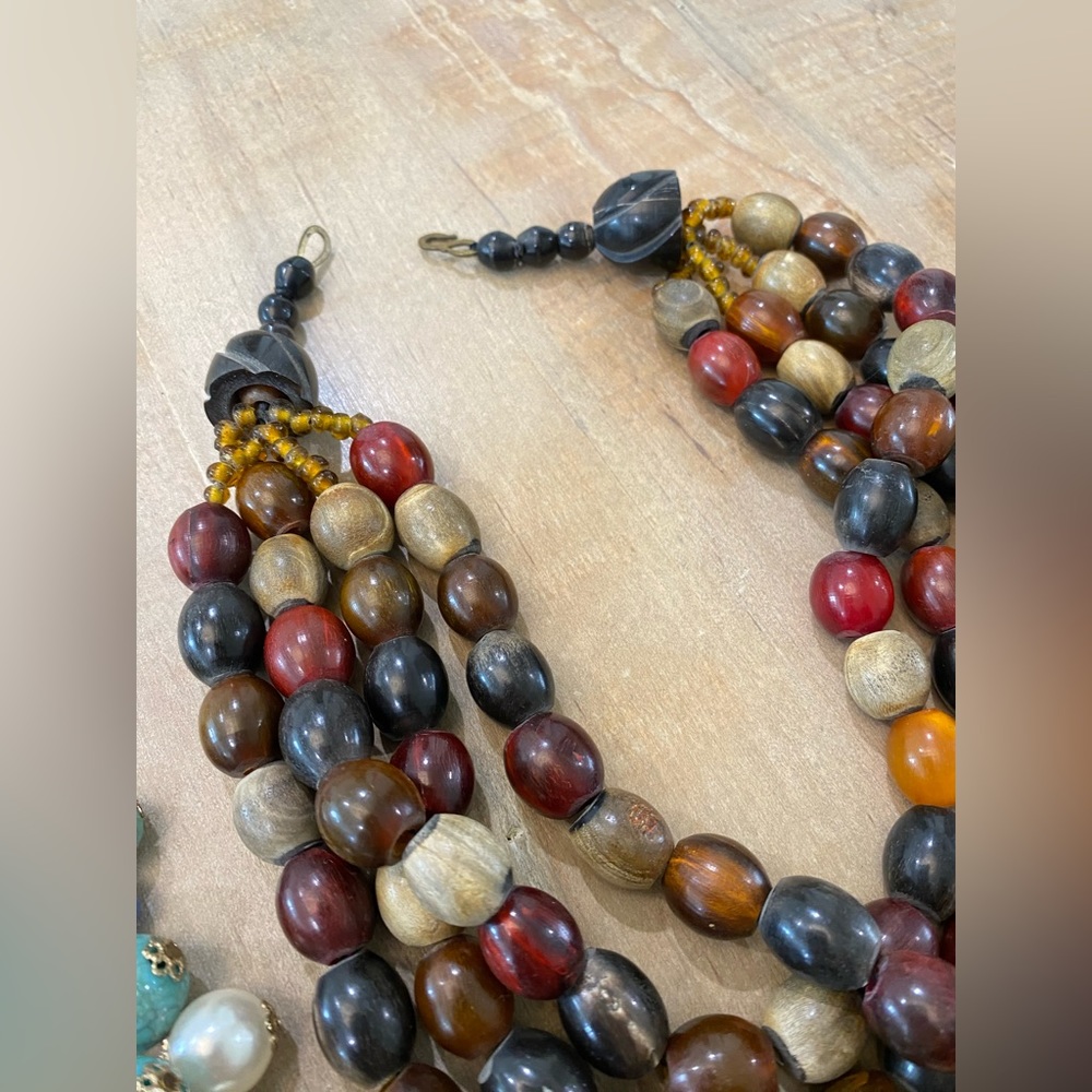 4 Bundle Beaded Statement Bib Necklaces Forever 21 - image 8